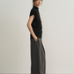 Lyocell blend brushed textured wide leg pants | 5 color