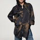 Artist ink painting style oversized silhouette long shirt | 2 color