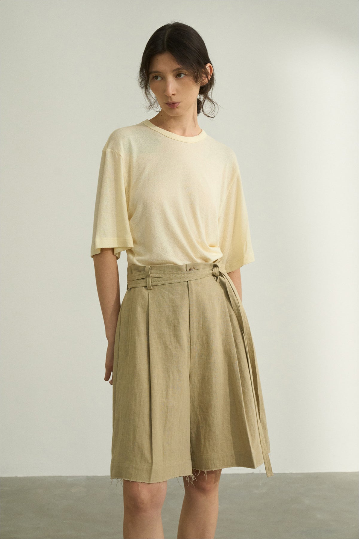 Raime blend lyocell wide leg shorts | 2 color