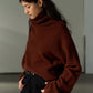 100% sheep wool high collar loose sweater | 9 color