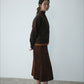 Mid-length A-line faux suede skirt | 3 color