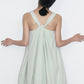 Cotton blend linen  back-knot starfruit-shaped vest dress | 3 color