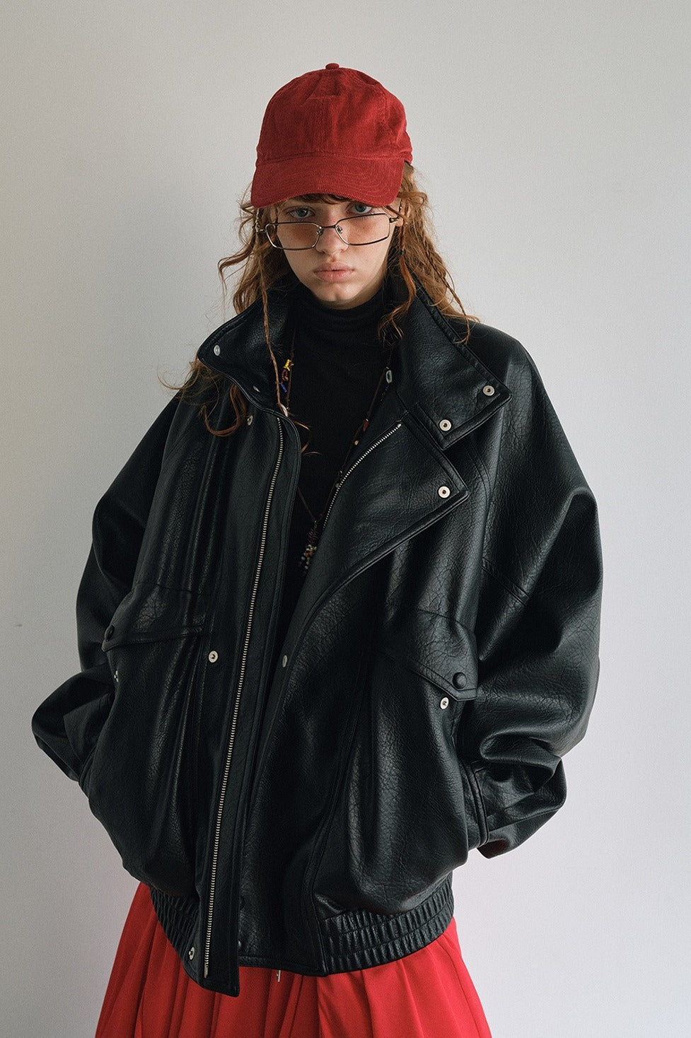 Soft texture relaxed fit stand collar jacket | 2 color