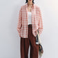 Cotton blend lightweight plaid shirt | 2 color