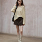 Wool blend lightweight loose-fit striped knitwear | 4 color