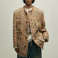 Wool blend textured fringed tweed jacket | 2 color