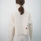 100% wool casual playful embroidery cropped sweater | 3 color