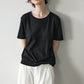 Cotton blend color contrasting neckline T-shirt | 6 color