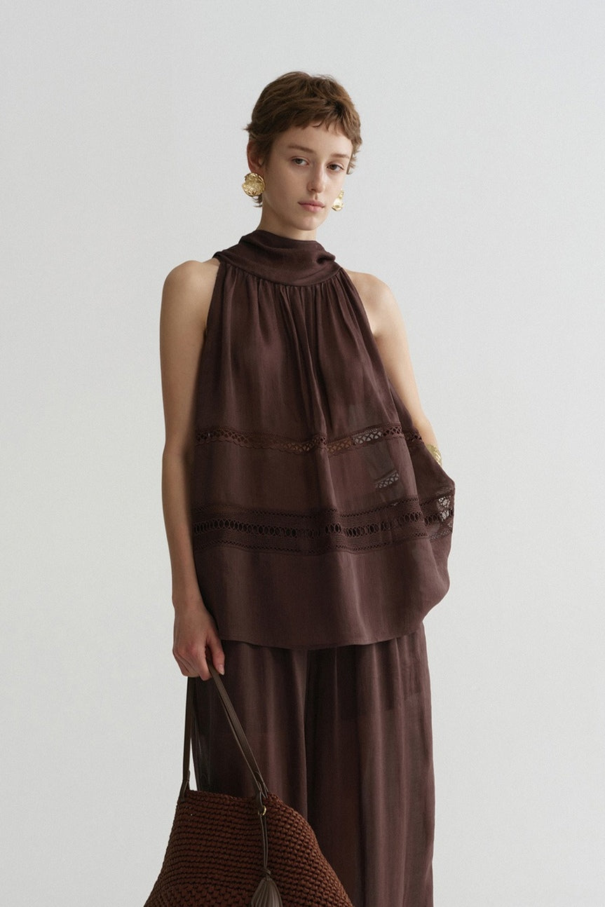 Gilet ajouré rayonne-ramie-Tencel | 2 coloris