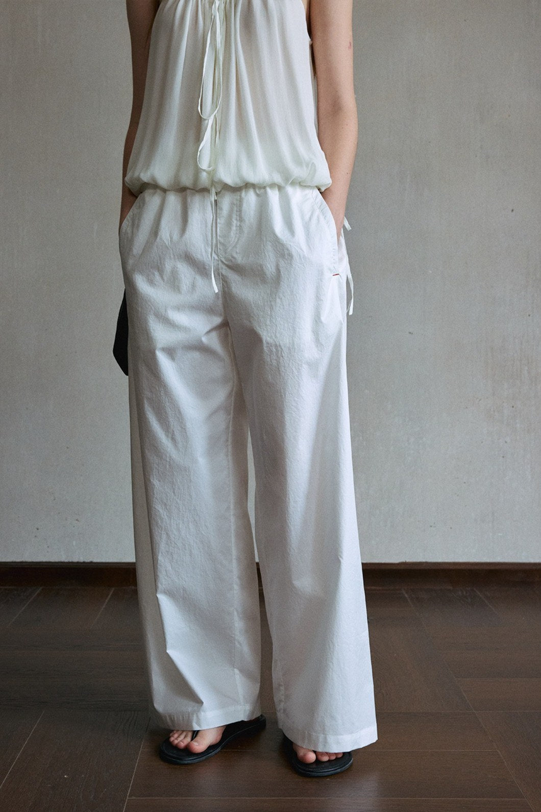Mercerized cotton straight-leg trousers | 3 color
