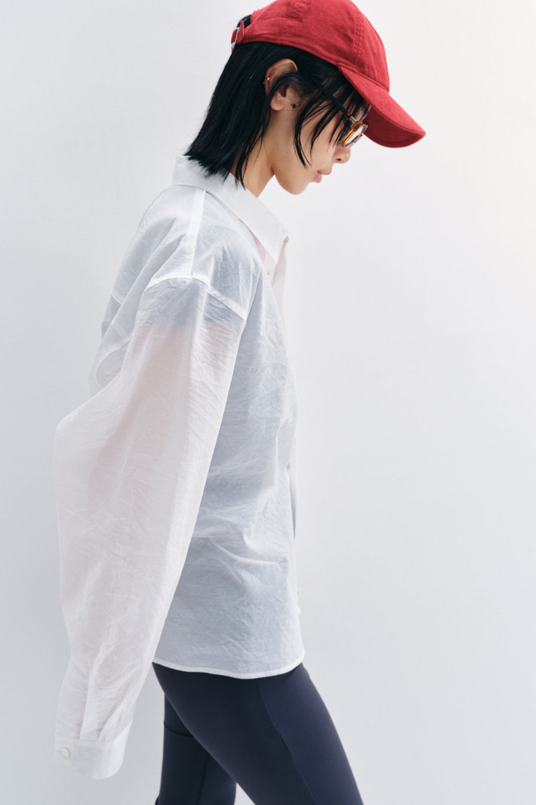 Cotton blend lightweight semi-sheer adjustable shirt | 2 color
