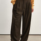 Wool blend herringbone pattern relaxed fit pants | 2 color