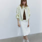 Cotton blend cropped elastic waist shirt jacket | 3 color