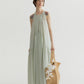 Lyocell blend voluminous airy maxi sleeveless dress | 4 color