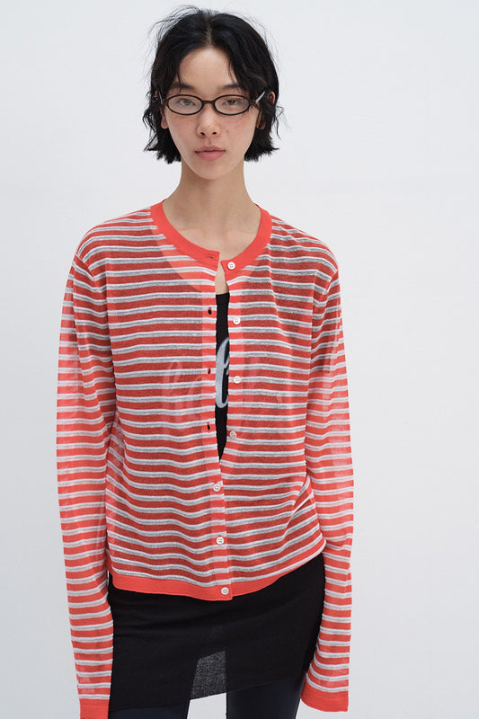 Lightweight sheer striped cardigan | 3 color