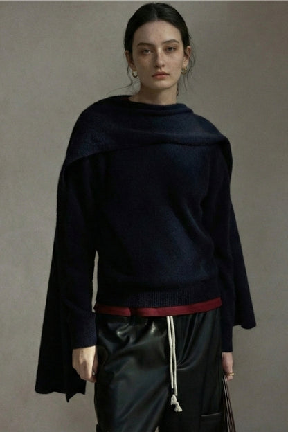 Wool blend sweater & wrap set | 3 colors