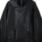 PU blend sleek panel retro style jacket | 2 color