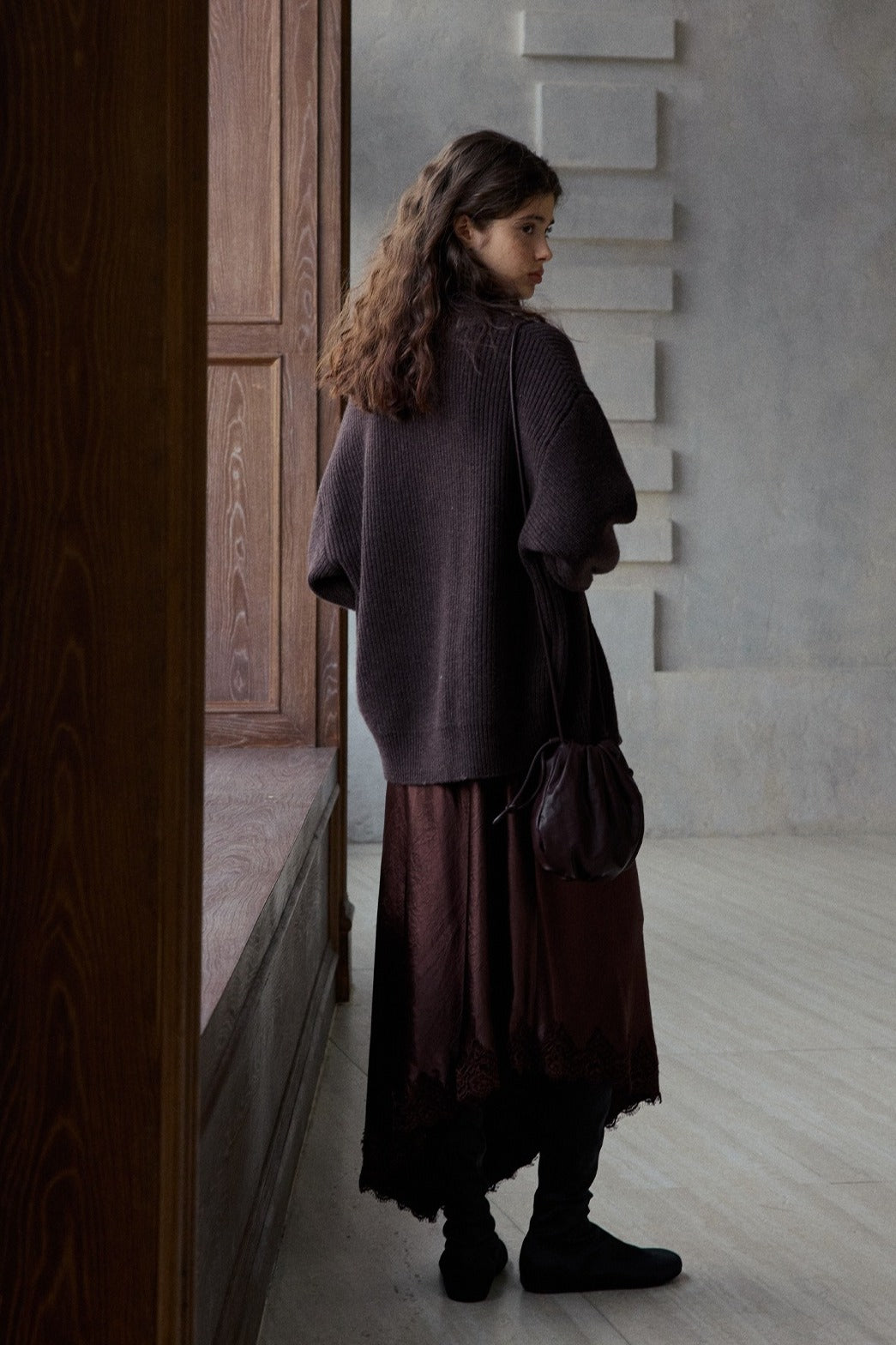 100% wool loose fit chunky knit cardigan | 4 color