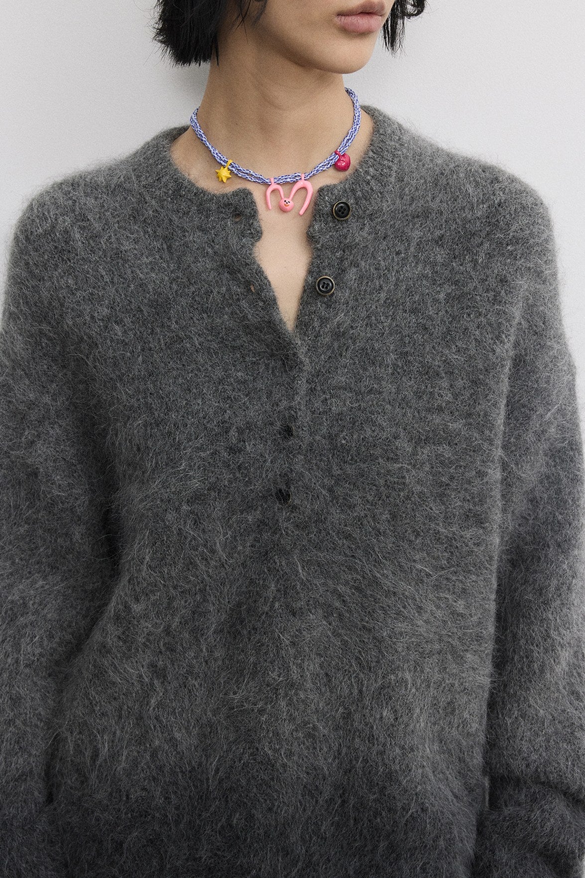 Alpaca wool blended oversized sweater | 4 color