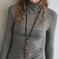 Wool containing lightweight soft high-neck knit top | 6 color