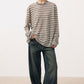 Wool textured striped loose knit sweater | 6 color