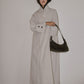 Mid-length waist blet drape trench coat | 3 color
