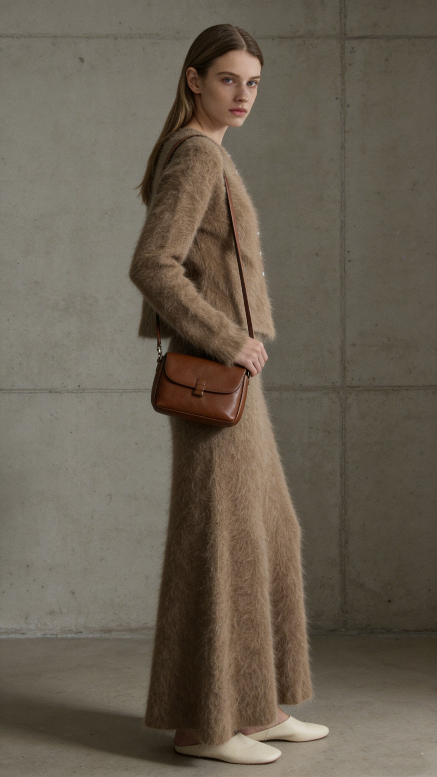 Otter-fleece blend waisted plush cardigan | 2 color