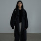 Wool & rabbit fur & silk large lapel overcoat | 4 color