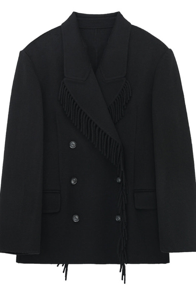 100 wool waistband tassel suit jacket