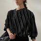 100% cotton diagonal placket striped shirt | 2 color