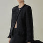 Textured wool blended one button jacket | 3 color