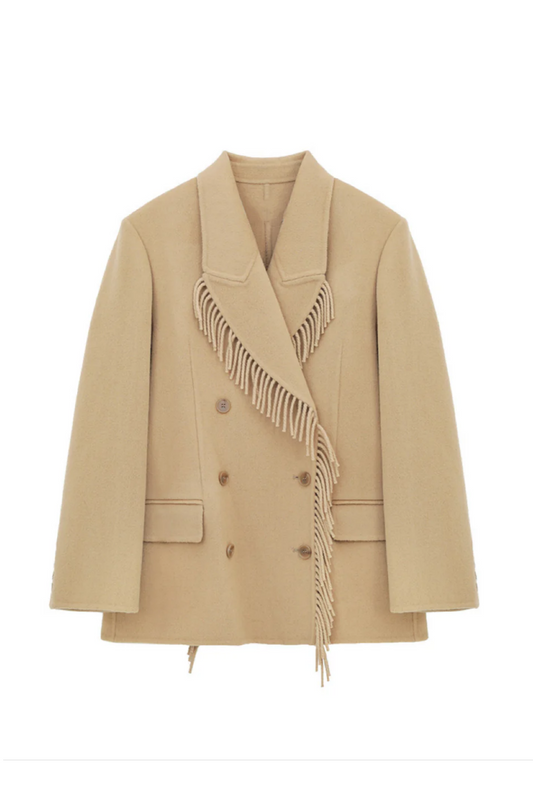 Veste de costume à pompons et ceinture en 100 laine