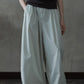 Structured wide-leg elastic waist pants | 4 color