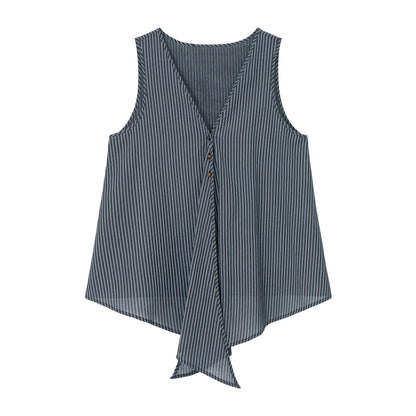Lyocell blend irregular hemline top | 2 color