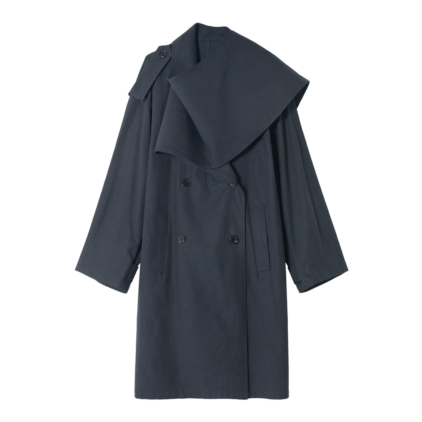 Romantic scarf collar mid-length trench coat | 2 color