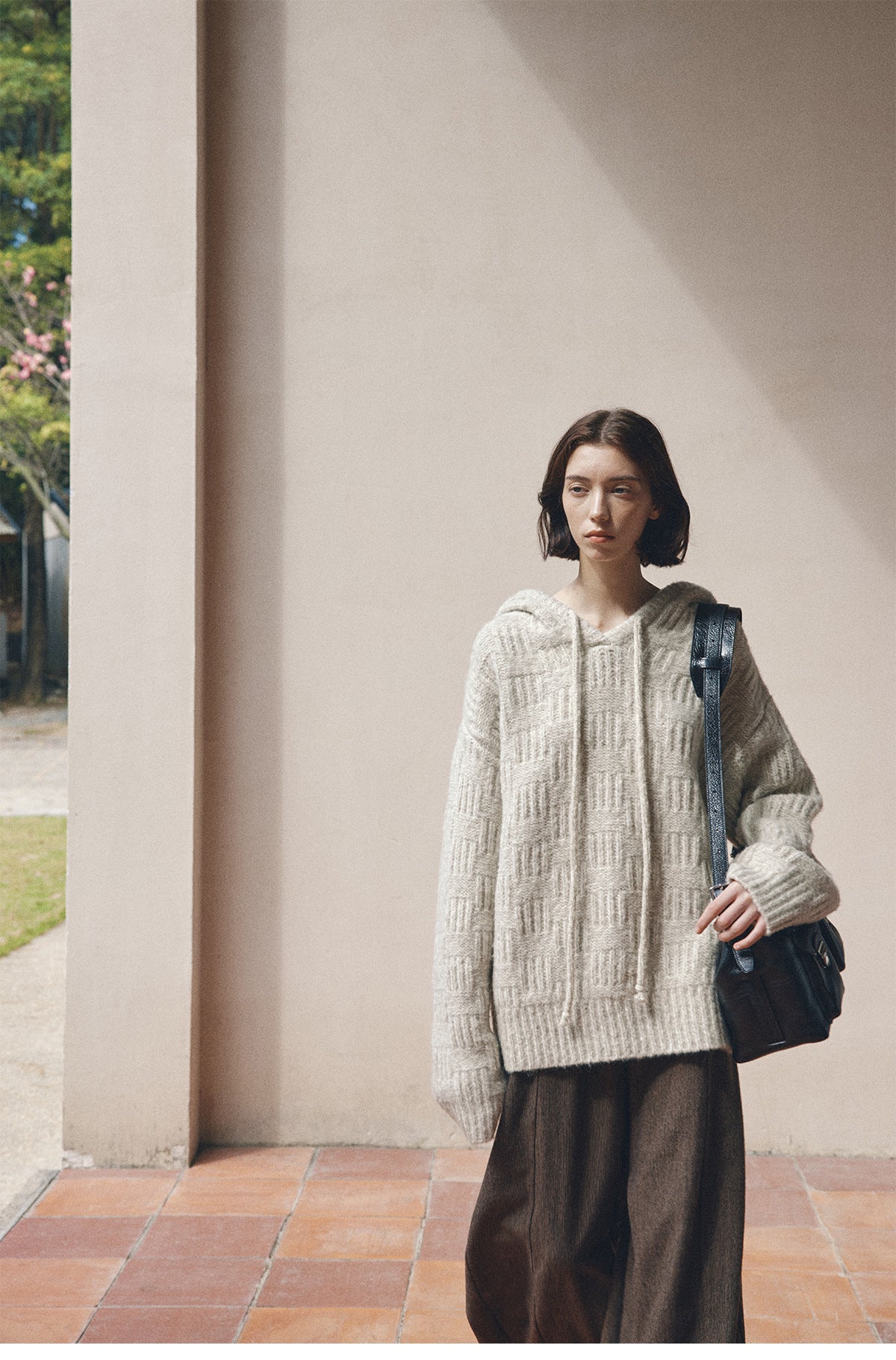 Wool blend textured oversized sweater | 3 color