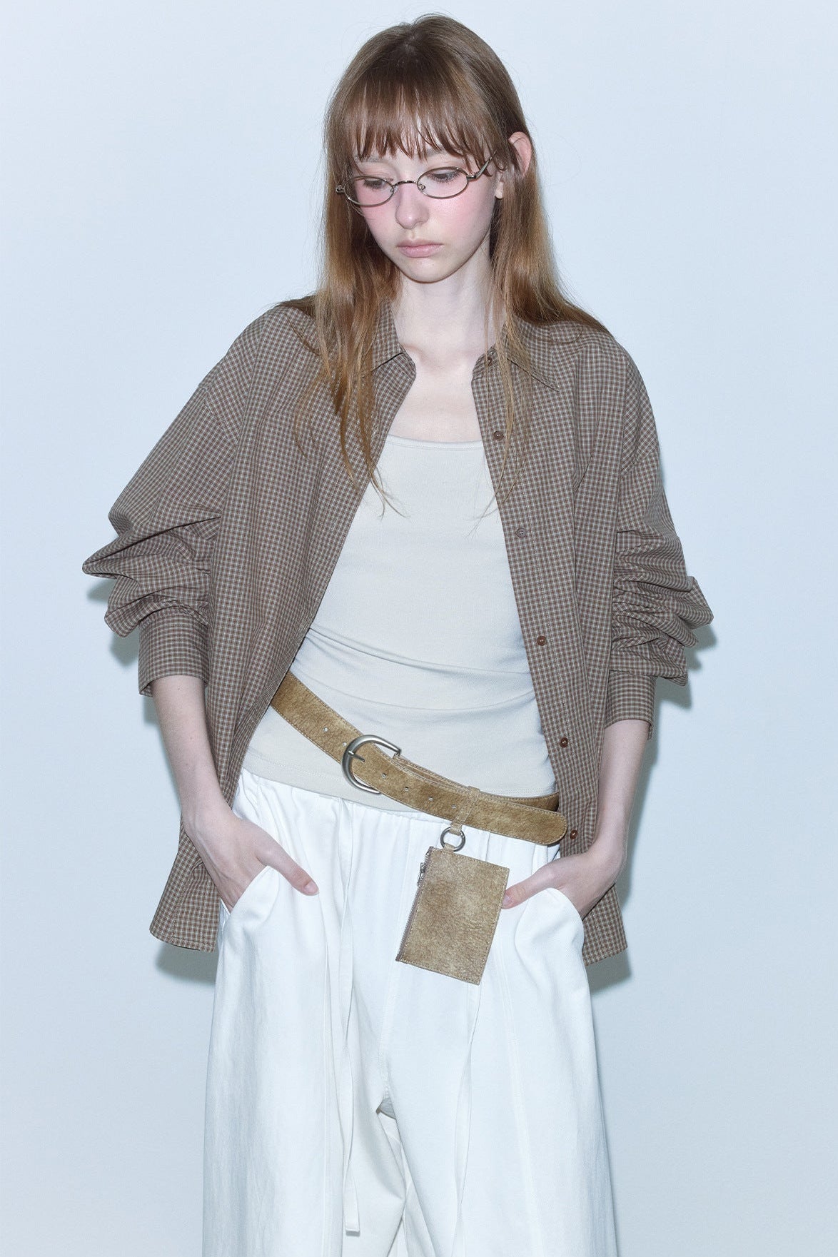 Camisa de largo medio con estampado de mini cuadros 100% algodón | 3 colores