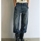 100% cotton adjustable back waist silhouetted jeans | 2 color