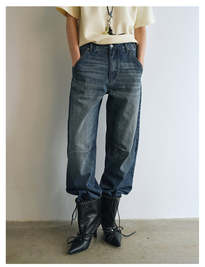 100% cotton adjustable back waist silhouetted jeans | 2 color