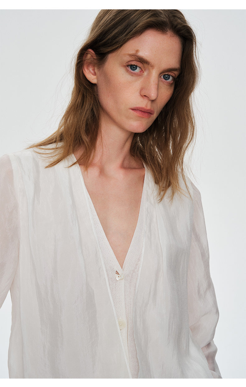 Versatile faux-layer shirt | 3 color