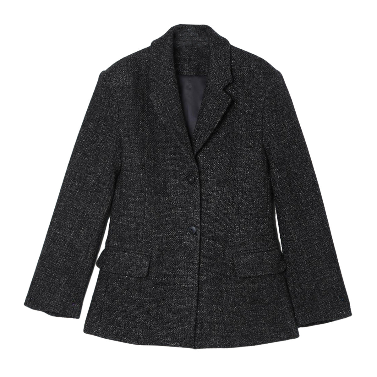 Wool blend tailored waist silhouetted blazer jacket | 2 color