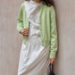 100% wool classic round neck cardigan | 4 color