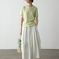 Cotton blend color contrasting neckline T-shirt | 6 color