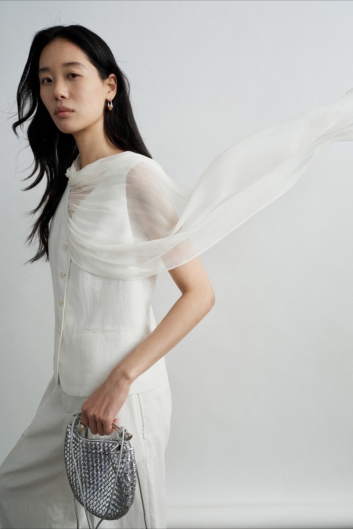 100% linen vest with e neck tie | 2 color