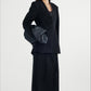 Straight fit structured fabric back split skirt | 2 color