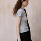 Viscose blend open back T-shirt | 4 color