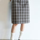 100% cotton check pattern straight skirt | 2 color