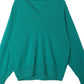 100% wool loose fit v-neck sweater | 2 color
