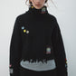 100% wool casual playful embroidery cropped sweater | 3 color