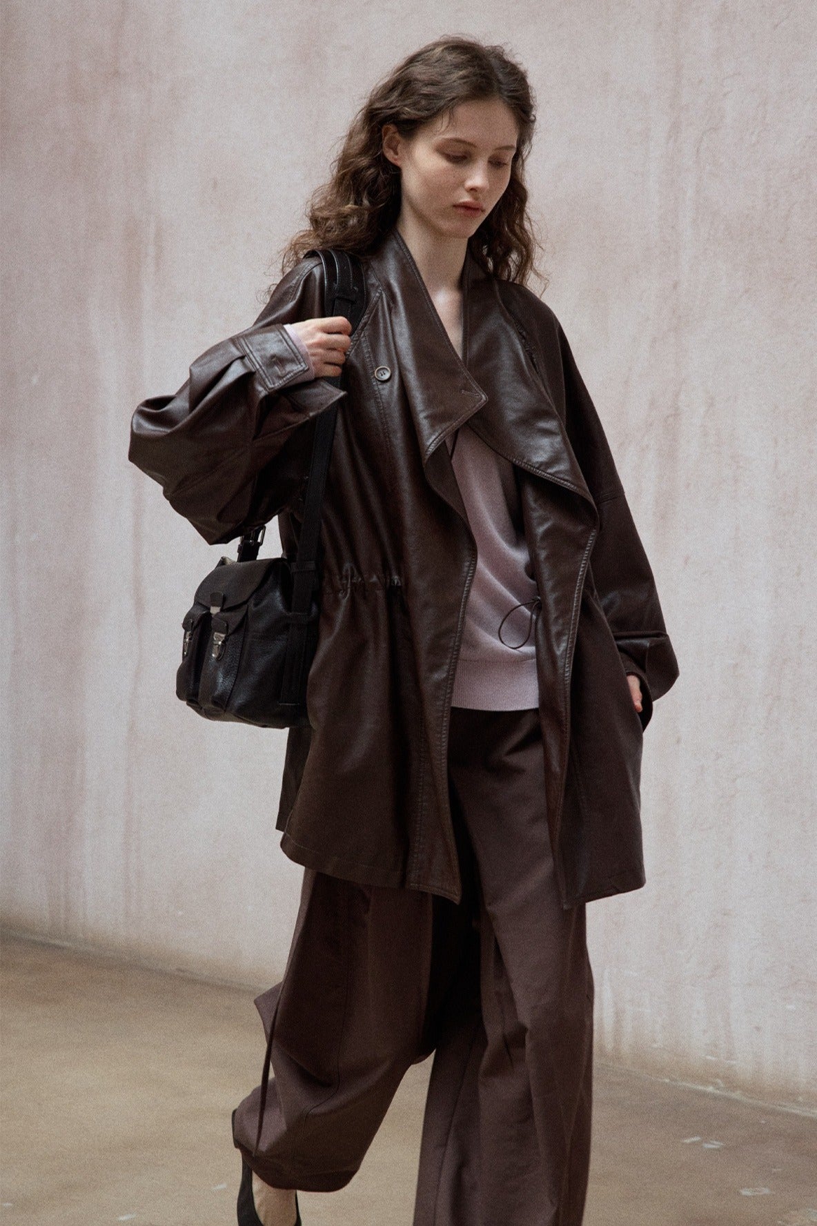 Chic oversized PU leather jacket | 2 color